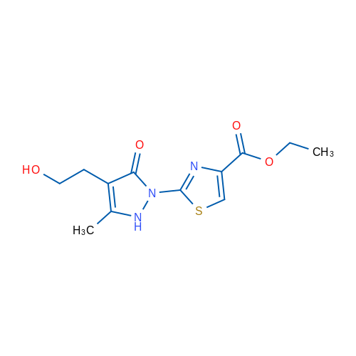 Ethyl 2-(4-(2-hydroxyethyl)-3-methyl-5-oxo-2,5-dihydro-1H-pyrazol-1-yl)thiazole-4-carboxylate 5g