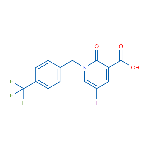 5-Iodo-2-oxo-1-(4-(trifluoromethyl)benzyl)-1,2-dihydropyridine-3-carboxylic acid 1g
