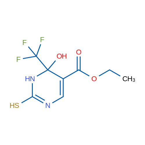 Ethyl 6-hydroxy-2-sulfanyl-6-(trifluoromethyl)-1,6-dihydropyrimidine-5-carboxylate 1g
