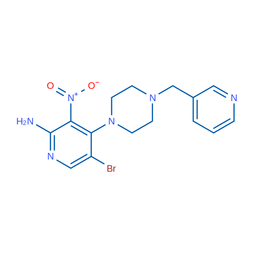 5-Bromo-3-nitro-4-(4-(pyridin-3-ylmethyl)piperazin-1-yl)pyridin-2-amine 1g