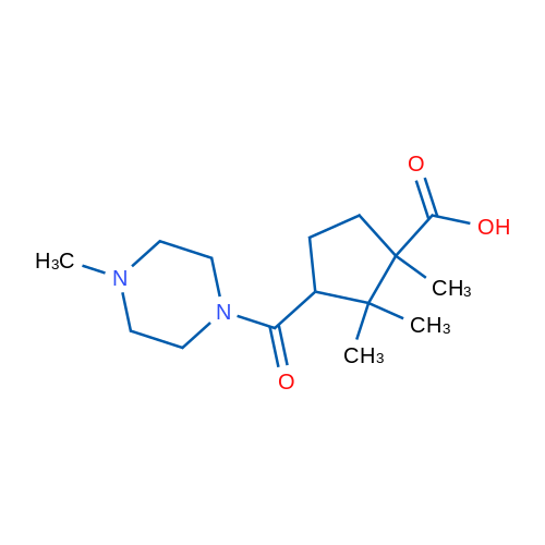 1,2,2-Trimethyl-3-(4-methylpiperazine-1-carbonyl)cyclopentanecarboxylic acid 1g