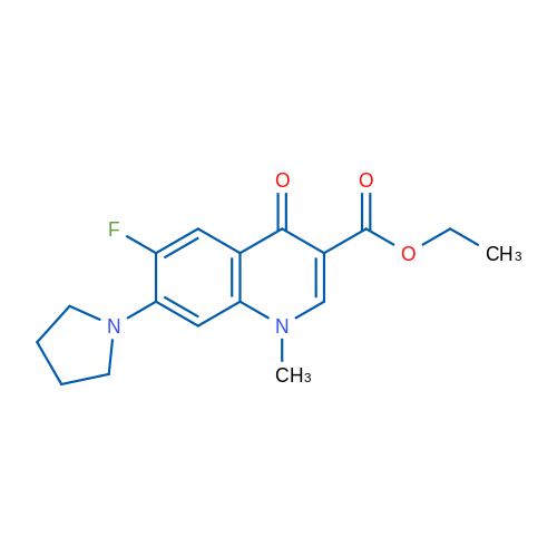 Ethyl 6-fluoro-1-methyl-4-oxo-7-(pyrrolidin-1-yl)-1,4-dihydroquinoline-3-carboxylate 1g
