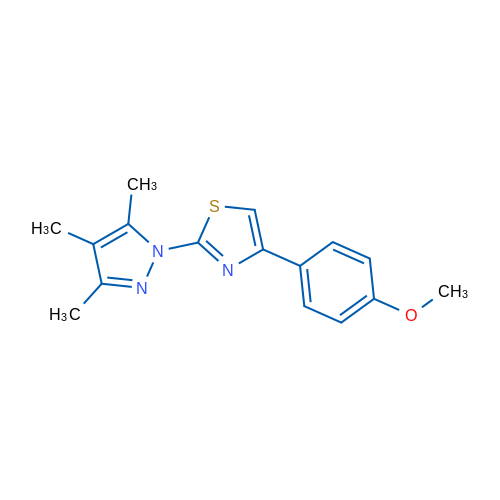 4-(4-Methoxyphenyl)-2-(3,4,5-trimethyl-1H-pyrazol-1-yl)-1,3-thiazole 1g