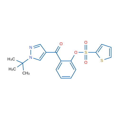 2-(1-tert-Butyl-1H-pyrazole-4-carbonyl)phenyl thiophene-2-sulfonate 1g