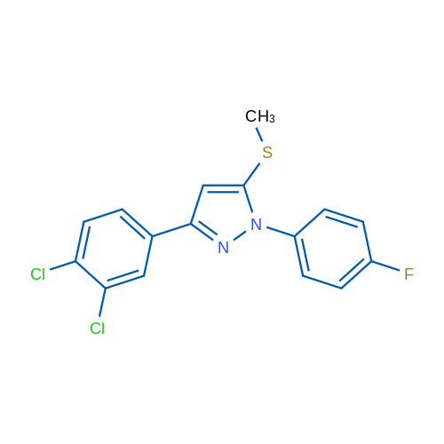 3-(3,4-Dichlorophenyl)-1-(4-fluorophenyl)-5-(methylsulfanyl)-1H-pyrazole 1g