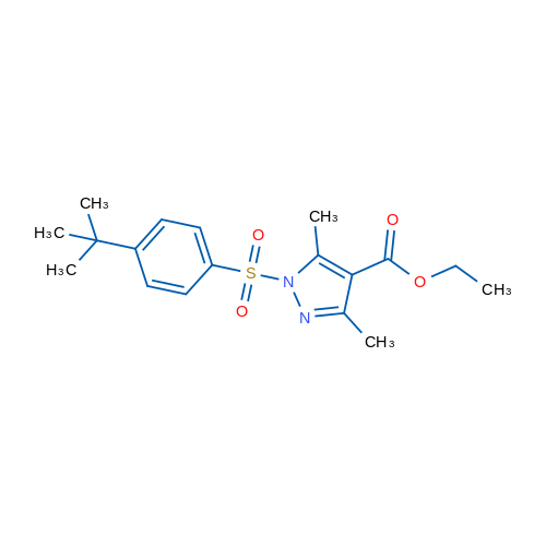 Ethyl 1-(4-tert-butylbenzenesulfonyl)-3,5-dimethyl-1H-pyrazole-4-carboxylate 1g