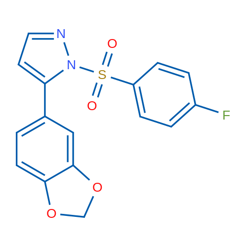 5-(2H-1,3-Benzodioxol-5-yl)-1-(4-fluorobenzenesulfonyl)-1H-pyrazole 1g