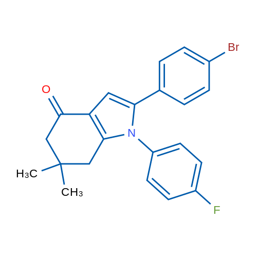 2-(4-Bromophenyl)-1-(4-fluorophenyl)-6,6-dimethyl-4,5,6,7-tetrahydro-1H-indol-4-one 1g
