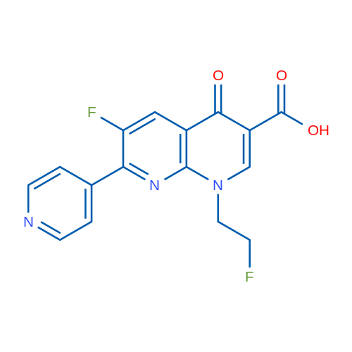 6-Fluoro-1-(2-fluoroethyl)-4-oxo-7-(pyridin-4-yl)-1,4-dihydro-1,8-naphthyridine-3-carboxylic acid 1g