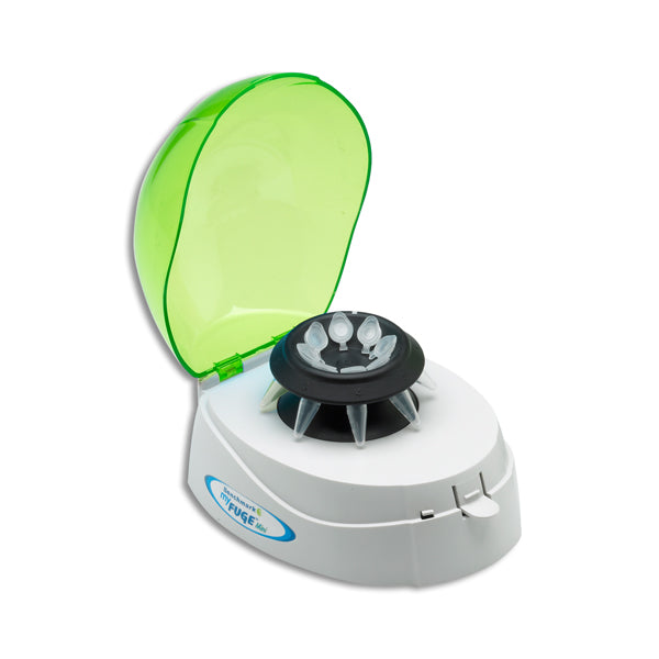 MyFuge™ Mini Centrifuge, green lid, with 2 rotors, 100-240V (US Plug)