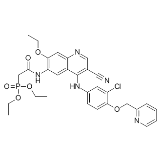 Diethyl (2-((4-((3-chloro-4-(pyridin-2-ylmethoxy)phenyl)amino)-3-cyano-7-ethoxyquinolin-6-yl)amino)-2-oxoethyl)phosphonate