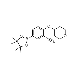 2-((Tetrahydro-2H-pyran-4-yl)oxy)-5-(4,4,5,5-tetramethyl-1,3,2-dioxaborolan-2-yl)benzonitrile