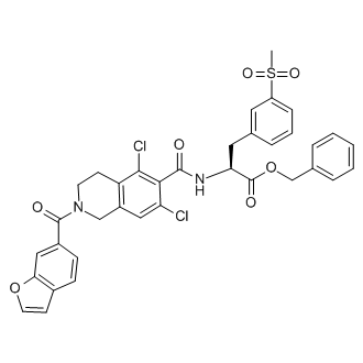 Benzyl (S)-2-(2-(benzofuran-6-carbonyl)-5,7-dichloro-1,2,3,4-tetrahydroisoquinoline-6-carboxamido)-3-(3-(methylsulfonyl)phenyl)propanoate