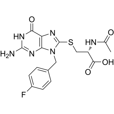 N-Acetyl-S-(2-amino-9-(4-fluorobenzyl)-6-oxo-6,9-dihydro-1H-purin-8-yl)-L-cysteine