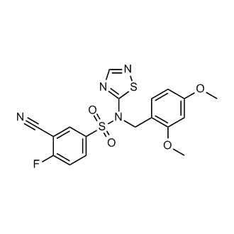 3-Cyano-N-(2,4-dimethoxybenzyl)-4-fluoro-N-(1,2,4-thiadiazol-5-yl)benzenesulfonamide