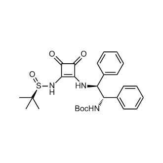tert-Butyl ((1S,2S)-2-((2-(((R)-tert-butylsulfinyl)amino)-3,4-dioxocyclobut-1-en-1-yl)amino)-1,2-diphenylethyl)carbamate
