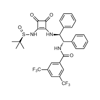 N-((1S,2S)-2-((2-(((R)-tert-Butylsulfinyl)amino)-3,4-dioxocyclobut-1-en-1-yl)amino)-1,2-diphenylethyl)-3,5-bis(trifluoromethyl)benzamide