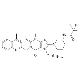 (R)-N-(1-(7-(But-2-yn-1-yl)-3-methyl-1-((4-methylquinazolin-2-yl)methyl)-2,6-dioxo-2,3,6,7-tetrahydro-1H-purin-8-yl)piperidin-3-yl)-2,2,2-trifluoroacetamide (Linagliptin Impurity)