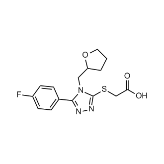 2-((5-(4-Fluorophenyl)-4-((tetrahydrofuran-2-yl)methyl)-4H-1,2,4-triazol-3-yl)thio)acetic acid