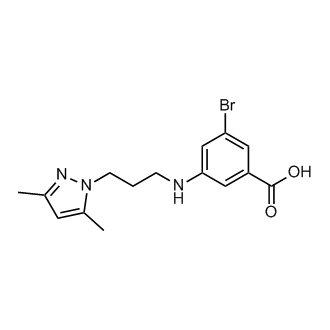 3-Bromo-5-((3-(3,5-dimethyl-1H-pyrazol-1-yl)propyl)amino)benzoic acid