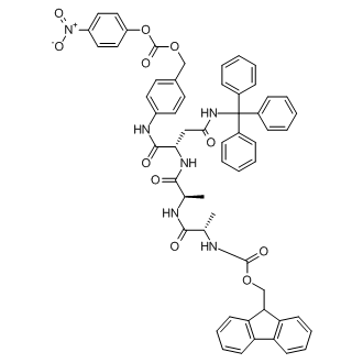 (9H-Fluoren-9-yl)methyl ((S)-1-(((R)-1-(((S)-1-((4-((((4-nitrophenoxy)carbonyl)oxy)methyl)phenyl)amino)-1,4-dioxo-4-(tritylamino)butan-2-yl)amino)-1-oxopropan-2-yl)amino)-1-oxopropan-2-yl)carbamate