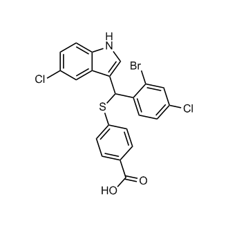 4-(((2-Bromo-4-chlorophenyl)(5-chloro-1H-indol-3-yl)methyl)thio)benzoic acid