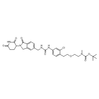 tert-Butyl (2-(2-chloro-4-(3-((2-(2,6-dioxopiperidin-3-yl)-1-oxoisoindolin-5-yl)methyl)ureido)phenethoxy)ethyl)(methyl)carbamate