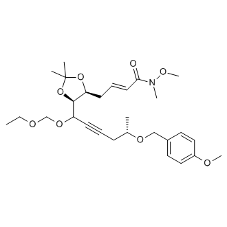 (E)-4-((4S,5S)-5-((5S)-1-(Ethoxymethoxy)-5-((4-methoxybenzyl)oxy)hex-2-yn-1-yl)-2,2-dimethyl-1,3-dioxolan-4-yl)-N-methoxy-N-methylbut-2-enamide