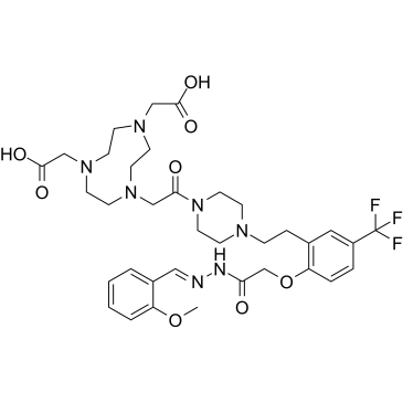 (E)-2,2'-(7-(2-(4-(2-(2-(2-(2-Methoxybenzylidene)hydrazinyl)-2-oxoethoxy)-5-(trifluoromethyl)phenethyl)piperazin-1-yl)-2-oxoethyl)-1,4,7-triazonane-1,4-diyl)diacetic acid