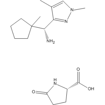 (R)-(1,4-Dimethyl-1H-pyrazol-3-yl)(1-methylcyclopentyl)methanamine (S)-5-oxopyrrolidine-2-carboxylate