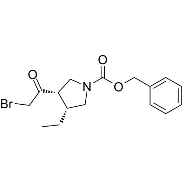 rel-Phenylmethyl (3R,4S)-3-(2-bromoacetyl)-4-ethyl-1-pyrrolidinecarboxylate