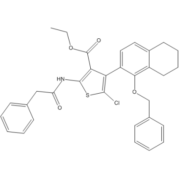 Ethyl 4-(1-(benzyloxy)-5,6,7,8-tetrahydronaphthalen-2-yl)-5-chloro-2-(2-phenylacetamido)thiophene-3-carboxylate