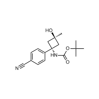 rel-tert-Butyl (1r,3r)-1-(4-cyanophenyl)-3-hydroxy-3-methylcyclobutylcarbamate