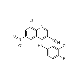 8-Chloro-4-((3-chloro-4-fluorophenyl)amino)-6-nitroquinoline-3-carbonitrile