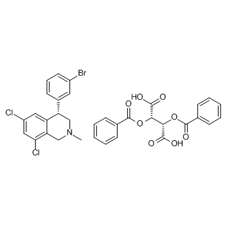 (S)-4-(3-bromophenyl)-6,8-dichloro-2-methyl-1,2,3,4-tetrahydroisoquinoline (2S,3S)-2,3-bis(benzoyloxy)succinate