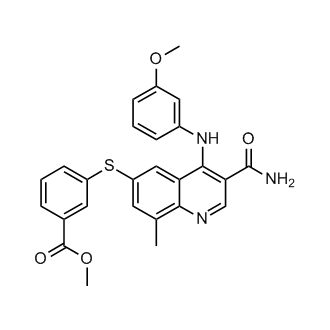 Methyl 3-(3-carbamoyl-4-(3-methoxyphenylamino)-8-methylquinolin-6-ylthio)benzoate