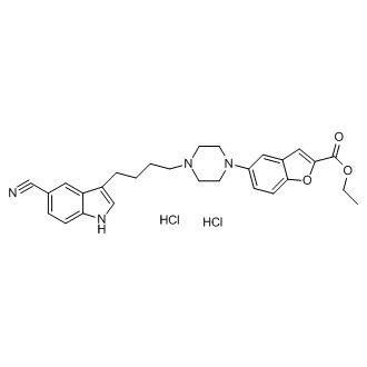 Ethyl 5-(4-(4-(5-cyano-1H-indol-3-yl)butyl)piperazin-1-yl)benzofuran-2-carboxylate (dihydrochloride)
