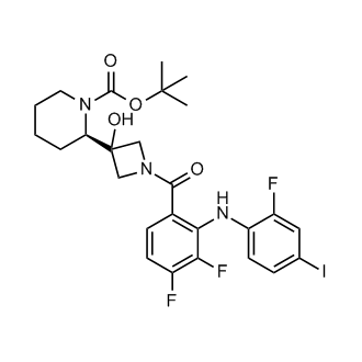 (R)-tert-butyl 2-(1-(3,4-difluoro-2-((2-fluoro-4-iodophenyl)amino)benzoyl)-3-hydroxyazetidin-3-yl)piperidine-1-carboxylate