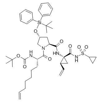 tert-butyl ((S)-1-((2S,4R)-4-((tert-butyldiphenylsilyl)oxy)-2-(((1R,2S)-1-((cyclopropylsulfonyl)carbamoyl)-2-vinylcyclopropyl)carbamoyl)pyrrolidin-1-yl)-1-oxonon-8-en-2-yl)carbamate
