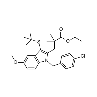 Ethyl 3-(3-(tert-butylthio)-1-(4-chlorobenzyl)-5-methoxy-1H-indol-2-yl)-2,2-dimethylpropanoate