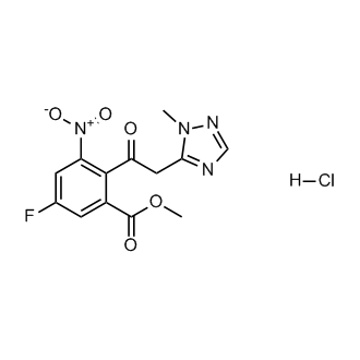 Methyl 5-fluoro-2-(2-(1-methyl-1H-1,2,4-triazol-5-yl)acetyl)-3-nitrobenzoate hydrochloride