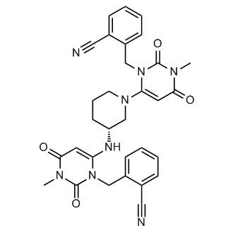 (R)-2-((6-(3-((3-(2-cyanobenzyl)-1-methyl-2,6-dioxo-1,2,3,6-tetrahydropyrimidin-4-yl)amino)piperidin-1-yl)-3-methyl-2,4-dioxo-3,4-dihydropyrimidin-1(2H)-yl)methyl)benzonitrile