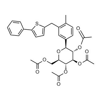 (2R,3R,4R,5S,6S)-2-(acetoxymethyl)-6-(4-methyl-3-((5-phenylthiophen-2-yl)methyl)phenyl)tetrahydro-2H-pyran-3,4,5-triyl triacetate