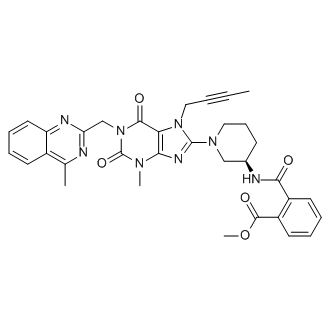 (R)-methyl 2-((1-(7-(but-2-yn-1-yl)-3-methyl-1-((4-methylquinazolin-2-yl)methyl)-2,6-dioxo-2,3,6,7-tetrahydro-1H-purin-8-yl)piperidin-3-yl)carbamoyl)benzoate