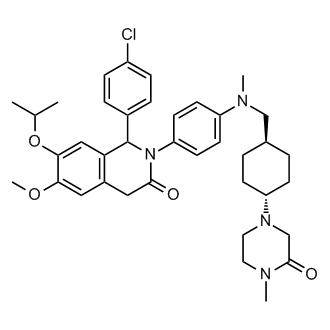 rel-1-(4-Chlorophenyl)-7-isopropoxy-6-methoxy-2-(4-(methyl(((1r,4r)-4-(4-methyl-3-oxopiperazin-1-yl)cyclohexyl)methyl)amino)phenyl)-1,4-dihydroisoquinolin-3(2H)-one