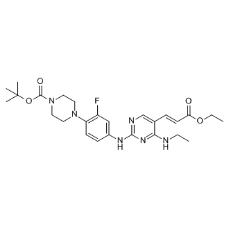 (E)-tert-butyl 4-(4-((5-(3-ethoxy-3-oxoprop-1-en-1-yl)-4-(ethylamino)pyrimidin-2-yl)amino)-2-fluorophenyl)piperazine-1-carboxylate