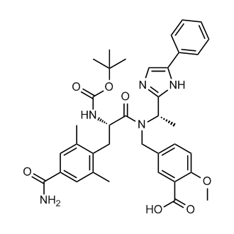 5-(((S)-2-((tert-butoxycarbonyl)amino)-3-(4-carbamoyl-2,6-dimethylphenyl)-N-((S)-1-(5-phenyl-1H-imidazol-2-yl)ethyl)propanamido)methyl)-2-methoxybenzoic acid
