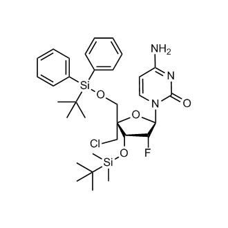 4-amino-1-((2R,3R,4R,5R)-4-((tert-butyldimethylsilyl)oxy)-5-(((tert-butyldiphenylsilyl)oxy)methyl)-5-(chloromethyl)-3-fluorotetrahydrofuran-2-yl)pyrimidin-2(1H)-one