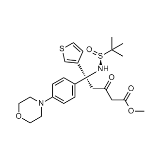 (S)-methyl 5-((S)-1,1-dimethylethylsulfinamido)-5-(4-morpholinophenyl)-3-oxo-5-(thiophen-3-yl)pentanoate