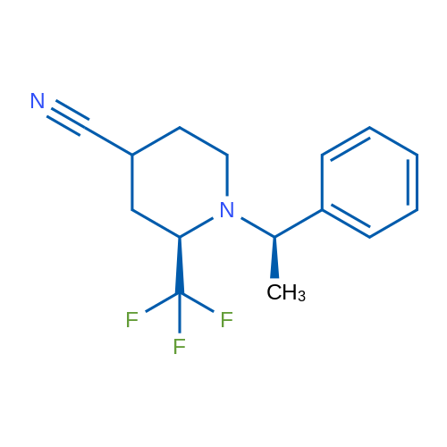 (2R)-1-((R)-1-Phenylethyl)-2-(trifluoromethyl)piperidine-4-carbonitrile 1g
